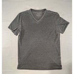 Lucky Brand Venice Burnout Mens Gray Short Sleeve T-Shirt Size Medium
